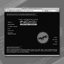 Custom web site design for  INDIGI Music, LLC